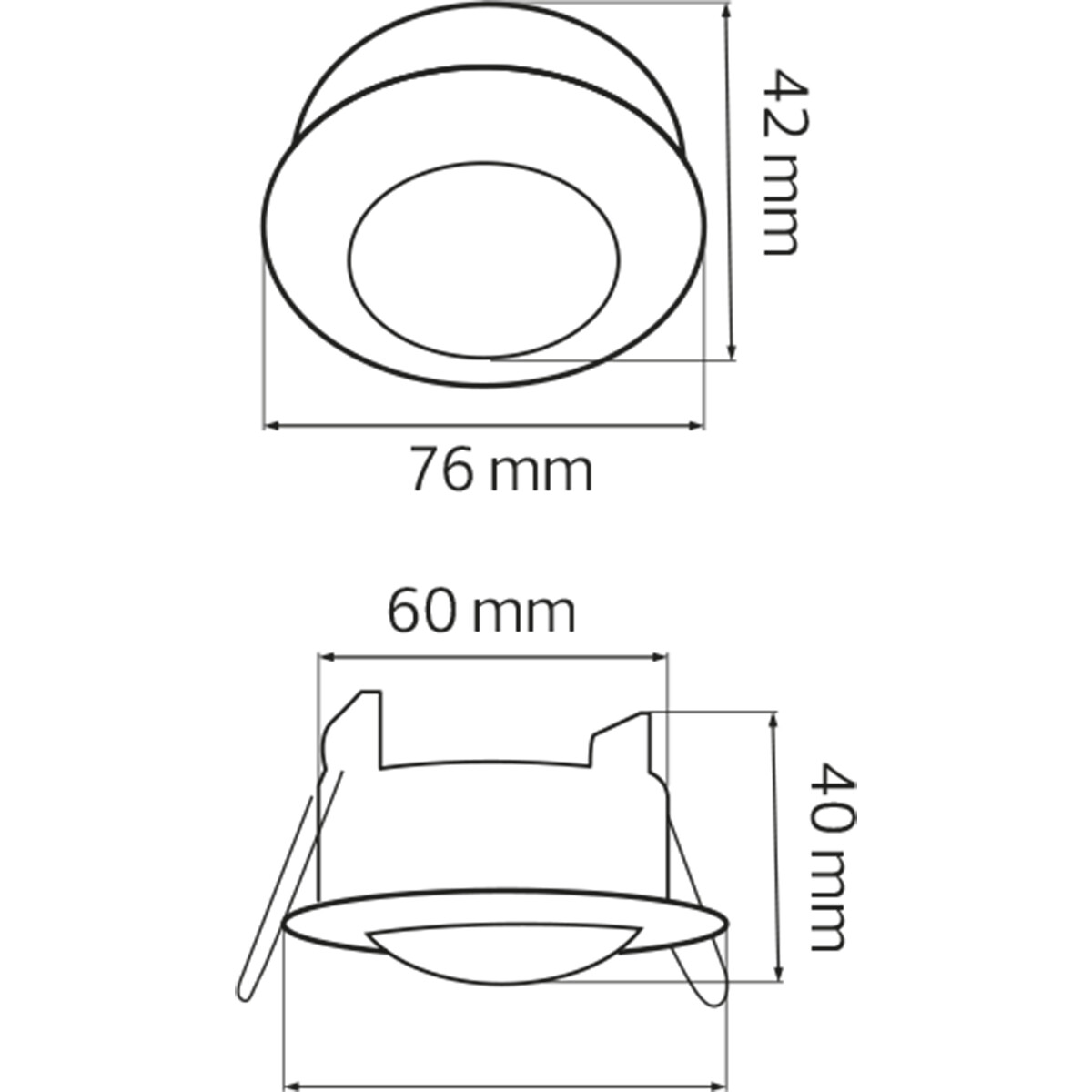 Capteur de Mouvement PIR - Kozolux - 6m - Max 300W - 360D - Encastré et en Saillie - Rond - Blanc