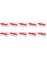 Lasklem Slim Set 10 Stuks - 5 Polig met Klemmetjes - Rood