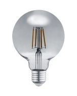 LED Lamp - Filament - Trion Globin - E27 Fitting - 6W - Warm Wit 3000K - Rookkleur - Aluminium