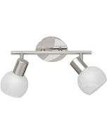 LED Plafondspot - Trion Besina - E14 Fitting - 2-lichts - Rond - Mat Nikkel - Aluminium