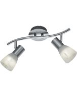 LED Plafondspot - Trion Levino - E14 Fitting - Warm Wit 3000K - 2-lichts - Rechthoek - Mat Nikkel - Aluminium