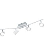 LED Plafondspot - Trion Narca - 24W - Warm Wit 3000K - 4-lichts - Rechthoek - Mat Wit - Aluminium 