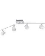 LED Plafondspot - Trion Ribon - 16W - Warm Wit 3000K - 4-lichts - Rechthoek - Mat Wit - Aluminium