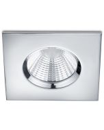 LED Spot - Inbouwspot - Trion Zagrona - 5W - Waterdicht IP65 - Dimbaar - Warm Wit 3000K - Glans Chroom - Aluminium - Vierkant