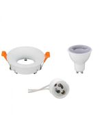 LED Spot Set - GU10 Fitting - Dimbaar - Inbouw Rond - Mat Wit - 6W - Natuurlijk Wit 4200K - Ø85mm