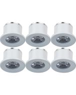 LED Veranda Spot Verlichting 6 Pack - 1W - Warm Wit 3000K - Inbouw - Rond - Mat Wit - Aluminium - Ø31mm