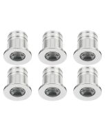 LED Veranda Spot Verlichting 6 Pack - 3W - Natuurlijk Wit 4000K - Inbouw - Dimbaar - Rond - Mat Zilver - Aluminium - Ø31mm