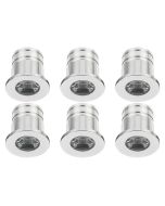 LED Veranda Spot Verlichting 6 Pack - 3W - Natuurlijk Wit 4000K - Inbouw - Rond - Mat Zilver - Aluminium - Ø31mm