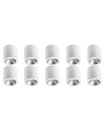 Opbouwspot 10 Pack - Pragmi Cliron Pro - GU10 Fitting - Opbouw Rond - Mat Wit/Zilver - Aluminium - Verdiept - Ø90mm