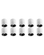 Opbouwspot 10 Pack - Pragmi Cliron Pro - GU10 Fitting - Opbouw Rond - Mat Wit/Zwart - Aluminium - Verdiept - Ø90mm