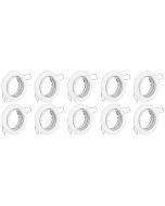 Spot Armatuur 10 Pack - GU10 Inbouwspot - Rond - Wit - Aluminium - Kantelbaar Ø82mm