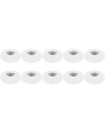 Spot Armatuur 10 Pack - Pragmi Pollon Pro - GU10 Fitting - Inbouw Rond - Mat Wit - Aluminium - Verdiept - Ø82mm