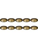 Spot Armatuur 10 Pack - Pragmi Pollon Pro - GU10 Fitting - Inbouw Rond - Mat Zwart/Goud - Aluminium - Verdiept - Ø82mm