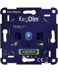 EcoDim - LED Dimmer - ECO-DIM.04 - Fase Afsnijding RC - Inbouw - Enkel Knop - 0-150W