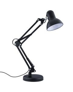 LED Bureaulamp Klemlamp - Prixa Rety - E27 Fitting - Verstelbaar - Retro - Klassiek - Rond - Mat Zwart