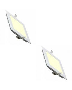 LED Spot / LED Downlight / LED Paneel Set BSE Slim Vierkant Inbouw 18W 2700K Warm Wit 225mm Spatwaterdicht Pack