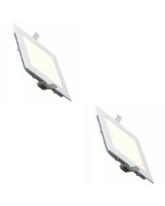 LED Downlight Slim - Inbouw Vierkant 3W - Natuurlijk Wit 4200K - Mat Wit Aluminium - 89mm Pack