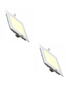 LED Downlight Slim - Inbouw Vierkant 3W - Warm Wit 2700K - Mat Wit Aluminium - 89mm Pack