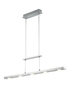 LED Hanglamp - Trion Lacy - 21W - Aanpasbare Kleur - 7-lichts - Dimbaar - Rechthoek - Mat Nikkel - Aluminium