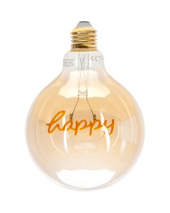 LED Lamp - Aigi Glow Happy - E27 Fitting - 4W - Warm Wit 1800K - Amber