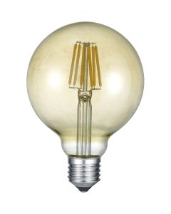 LED Lamp - Filament - Trion Globin - E27 Fitting - 6W - Warm Wit 2700K - Amber - Aluminium