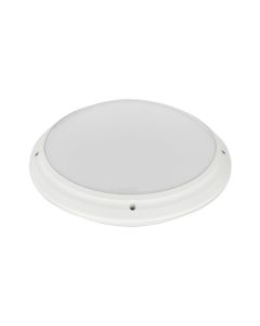 LED Lamp - Opbouw Rond - Waterdicht IP65 - E27 - Mat Wit Kunststof - Ø275mm