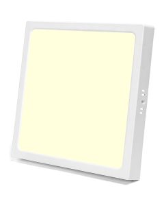 LED Paneel - Downlight - Aigi - Warm Wit 3000K - 24W - 30x30 - Opbouw - Vierkant - Wit - Flikkervrij