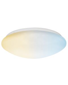 LED Plafondlamp met Bewegingssensor - Aigi - Opbouw Rond 12W - Warm Wit 3000K - 360° - Mat Wit Aluminium