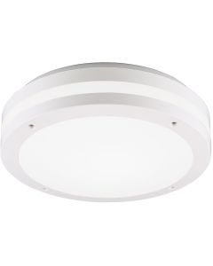 LED Plafondlamp - Trion Keraly - Opbouw Rond - Waterdicht - 12W - Warm Wit 3000K - Mat Wit - Kunststof