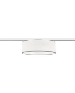 LED Railverlichting - Plafondlamp - Plafondverlichting - Trion Dual Hotia - 2 Fase - E27 Fitting - Rond - Mat Wit - Textiel