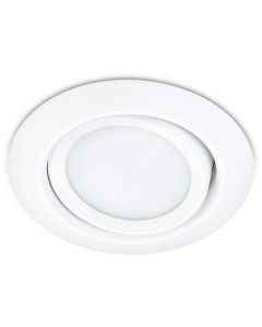 LED Spot - Inbouwspot - Trion Roluno - 5W - Warm Wit 3000K - Rond - Mat Wit - Aluminium - Ø80