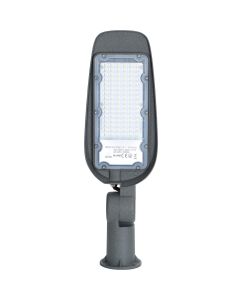 LED Straatlamp - Aigi Animo - 50W - Helder/Koud Wit 6500K - Waterdicht IP65 - Mat Grijs - Aluminium