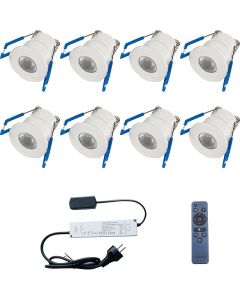 LED Veranda Spot Verlichting 6 Pack - 3W - Warm Wit 3000K - Inbouw - Dimbaar - Rond - Mat Wit - Aluminium - Ø31mm