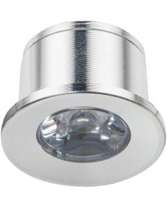 LED Veranda Spot Verlichting - 1W - Warm Wit 3000K - Inbouw - Rond - Mat Zilver - Aluminium - Ø31mm