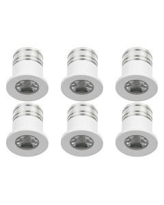 LED Veranda Spot Verlichting 6 Pack - 3W - Natuurlijk Wit 4000K - Inbouw - Dimbaar - Rond - Mat Wit - Aluminium - Ø31mm