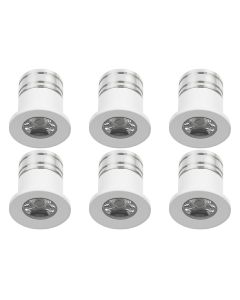 LED Veranda Spot Verlichting 6 Pack - 3W - Natuurlijk Wit 4000K - Inbouw - Rond - Mat Wit - Aluminium - Ø31mm