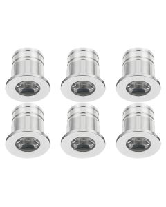 LED Veranda Spot Verlichting 6 Pack - 3W - Natuurlijk Wit 4000K - Inbouw - Rond - Mat Zilver - Aluminium - Ø31mm