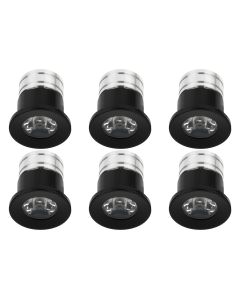 LED Veranda Spot Verlichting 6 Pack - 3W - Warm Wit 3000K - Inbouw - Rond - Mat Zwart - Aluminium - Ø31mm