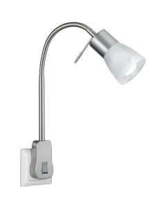 Stekkerlamp Lamp - Trion Levino - E14 Fitting - 6W - Warm Wit 3000K - Mat Nikkel - Aluminium