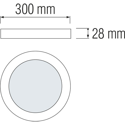 Panneau LED - Ø30 Blanc Froid 6400K - 28W Montage en Surface Rond - Mat Blanc - Sans Scintillement