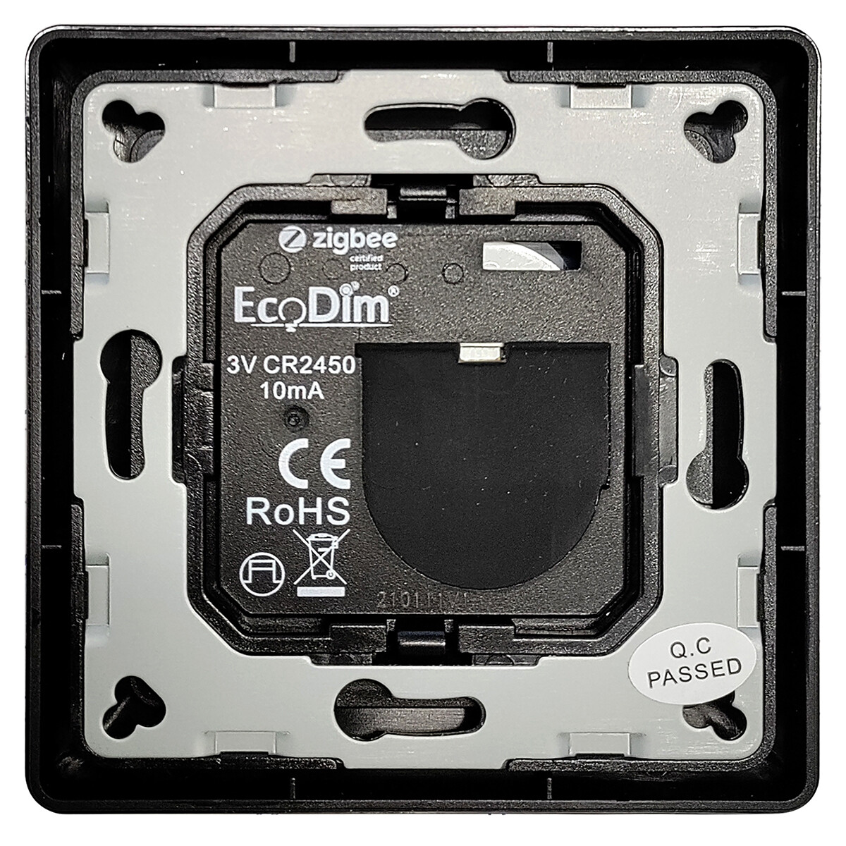 EcoDim - Interrupteur Sans Fil - WiFi Intelligent - ED-10013 - ZigBee - 2-voie Interrupteur - Noir