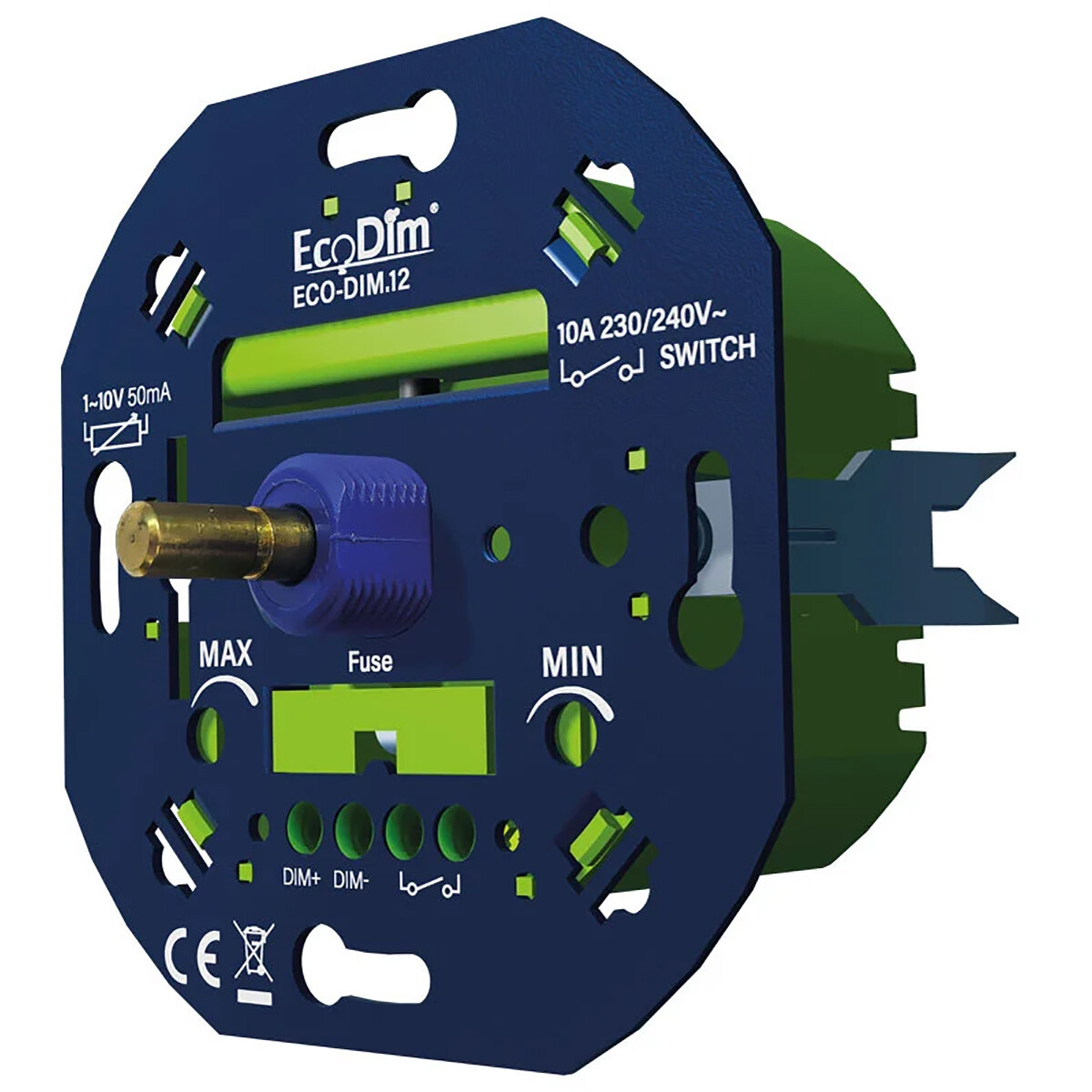 EcoDim - Variateur LED - ECO-DIM.12 - Encastré - Simple Bouton - 1-10V (50mA)