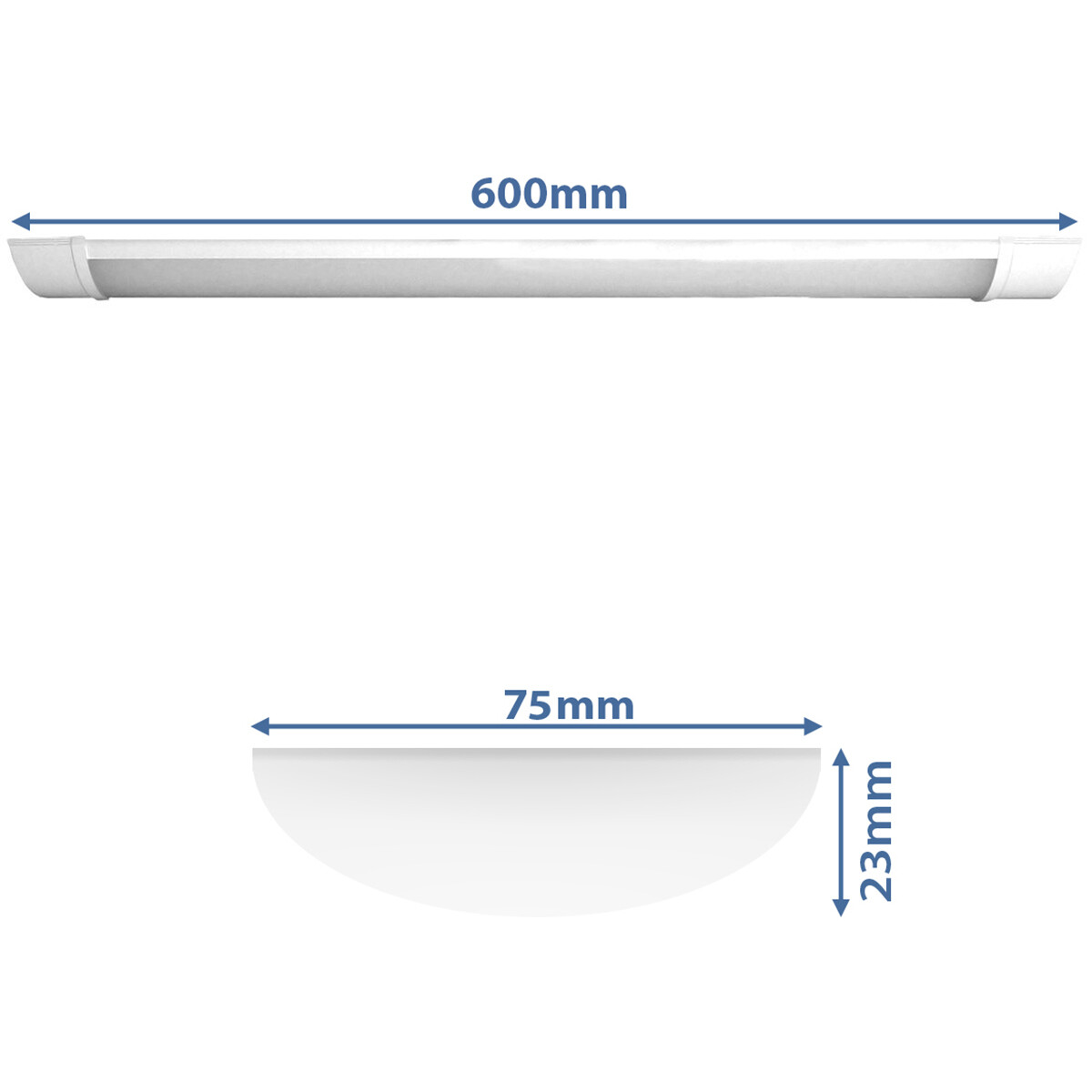 Luminaire LED - LED Réglette - Titro - 18W - Blanc Neutre 4200K - Aluminium - 60cm