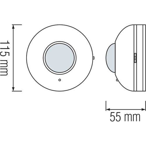 Détecteur de Mouvement - En Saillie Rond - Mat Blanc Plastique - 360° 6m