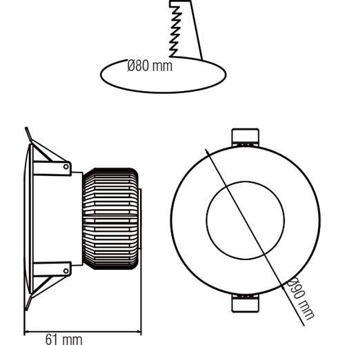 Spot LED - Spot Encastré - Rond 6W - Étanche IP65 - Blanc Neutre 4200K - Mat Blanc Aluminium - Ø90mm