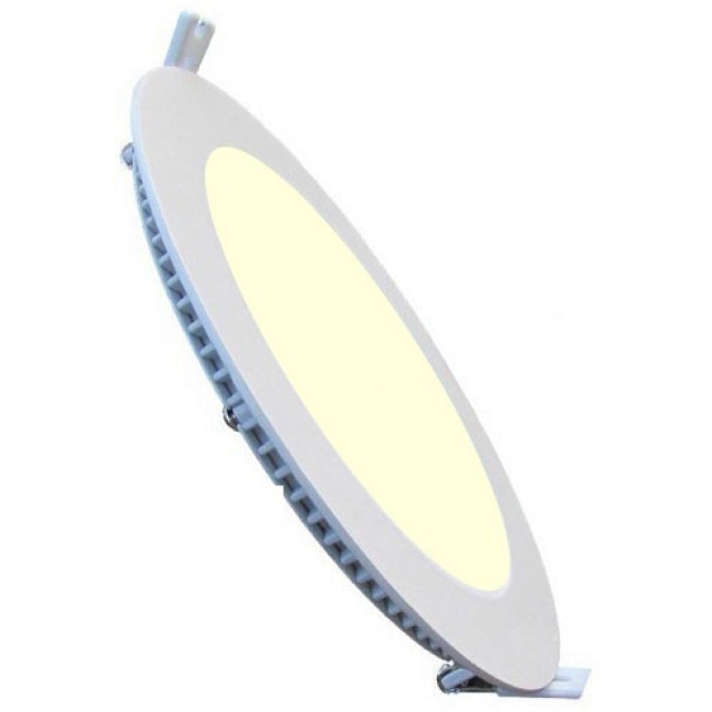 Pack Downlight LED Slim 6 - Rond Encastré 18W - Blanc Chaud 2700K - Mat Blanc Aluminium - Ø225mm