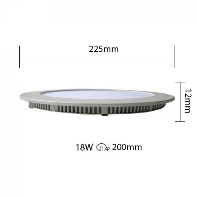 Pack Downlight LED Slim 6 - Rond Encastré 18W - Blanc Chaud 2700K - Mat Blanc Aluminium - Ø225mm