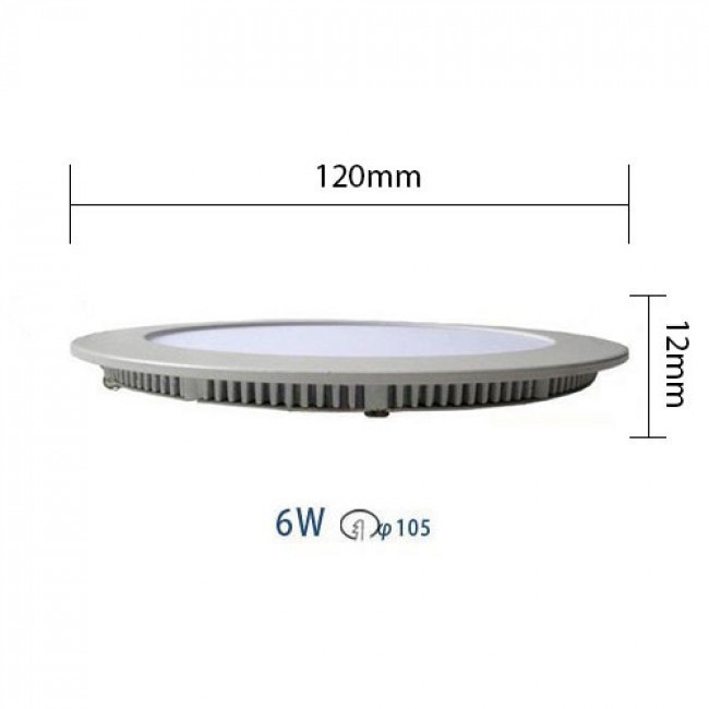 Pack Downlight LED Slim 6 - Rond Encastré 6W - Dimmable - Blanc Neutre 4200K - Mat Blanc Aluminium - Ø120mm