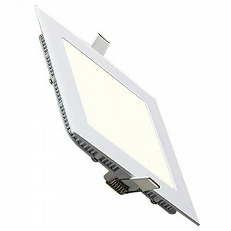 Pack Downlight LED Slim 2 - Carré Encastré 18W - Blanc Neutre 4200K - Mat Blanc Aluminium - 225mm