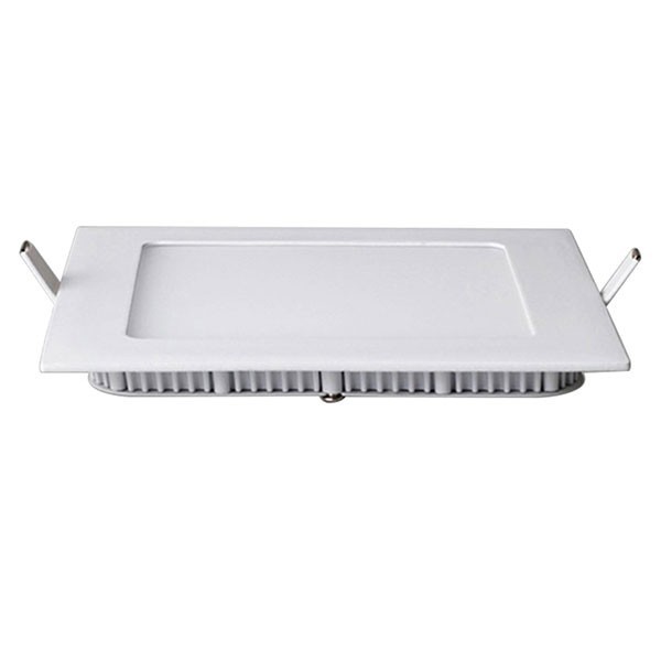 Pack Downlight LED Slim 2 - Carré Encastré 9W - Blanc Neutre 4200K - Mat Blanc Aluminium - 146mm